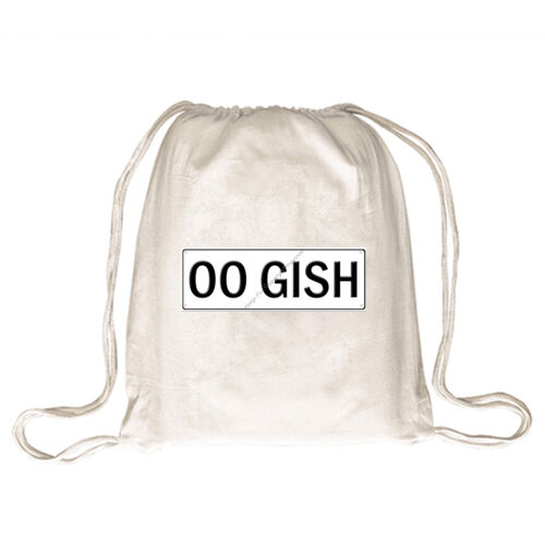 OO GISH number-plate on drawstring backpack Thumbnail